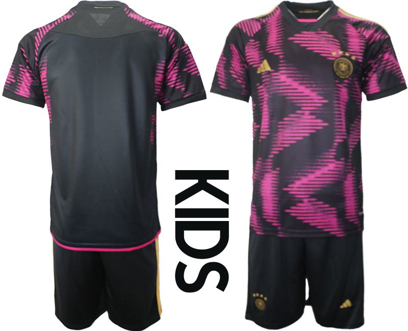 Youth 2022 World Cup National Team Germany away black blank Soccer Jersey->youth soccer jersey->Youth Jersey